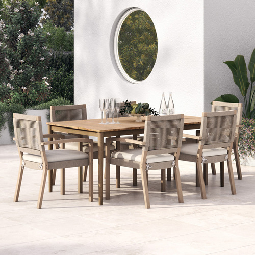 Donnalee bay outdoor dining table and 6 discount chairs